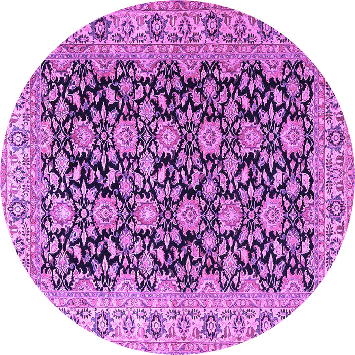 Round Persian Purple Traditional Rug, tr3690pur
