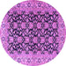 Round Persian Purple Traditional Rug, tr3690pur
