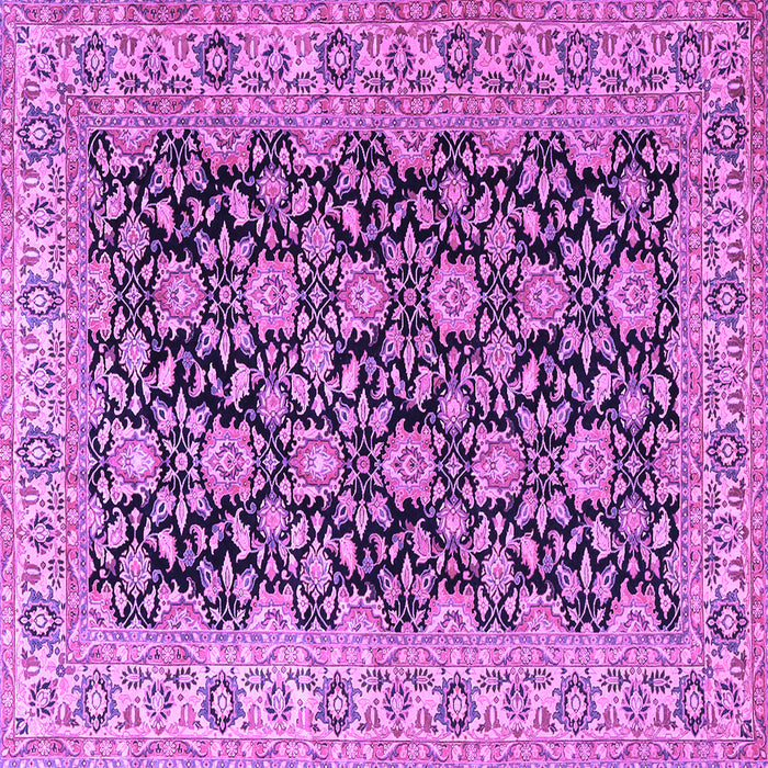 Square Machine Washable Persian Purple Traditional Area Rugs, wshtr3690pur