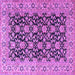 Square Machine Washable Persian Purple Traditional Area Rugs, wshtr3690pur