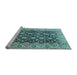 Sideview of Machine Washable Persian Light Blue Traditional Rug, wshtr3690lblu