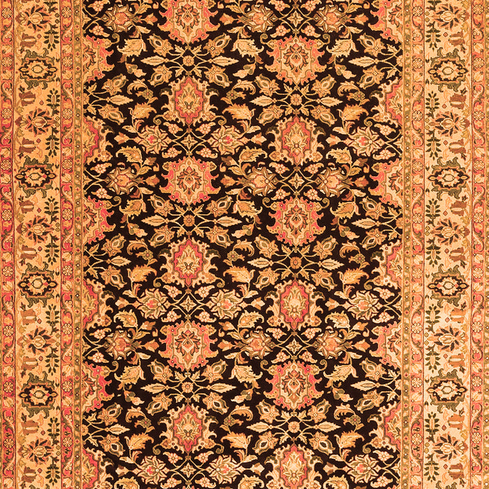 Serging Thickness of Machine Washable Persian Orange Traditional Area Rugs, wshtr3690org