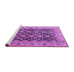 Sideview of Machine Washable Persian Purple Traditional Area Rugs, wshtr3690pur