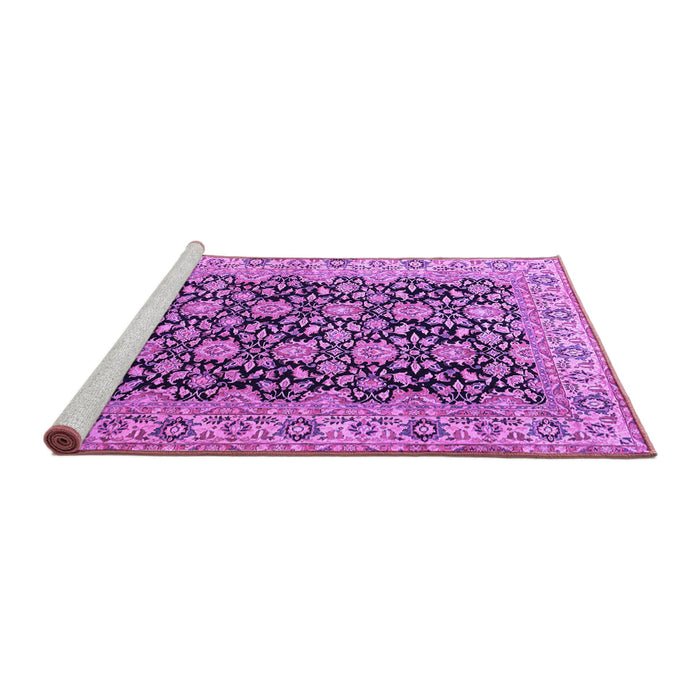 Sideview of Machine Washable Persian Purple Traditional Area Rugs, wshtr3690pur