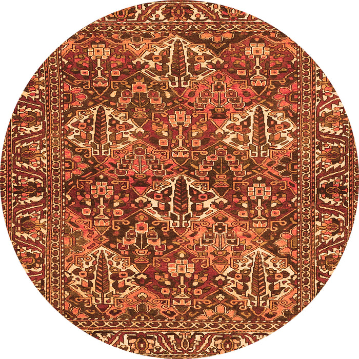 Machine Washable Persian Orange Traditional Area Rugs, wshtr3691org
