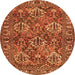 Machine Washable Persian Orange Traditional Area Rugs, wshtr3691org