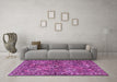 Machine Washable Persian Purple Traditional Area Rugs in a Living Room, wshtr3691pur