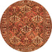 Square Persian Orange Traditional Rug, tr3691org