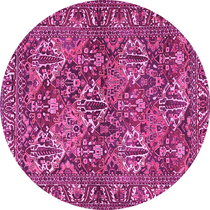 Round Persian Pink Traditional Rug, tr3691pnk