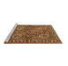 Sideview of Machine Washable Persian Brown Traditional Rug, wshtr3691brn