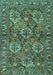 Machine Washable Persian Turquoise Traditional Area Rugs, wshtr3691turq