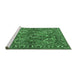 Sideview of Machine Washable Persian Emerald Green Traditional Area Rugs, wshtr3691emgrn