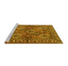 Sideview of Machine Washable Persian Yellow Traditional Rug, wshtr3691yw