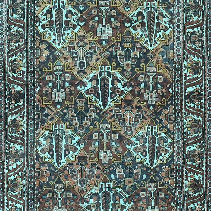 Machine Washable Persian Light Blue Traditional Rug, wshtr3691lblu