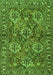 Serging Thickness of Machine Washable Persian Green Traditional Area Rugs, wshtr3691grn