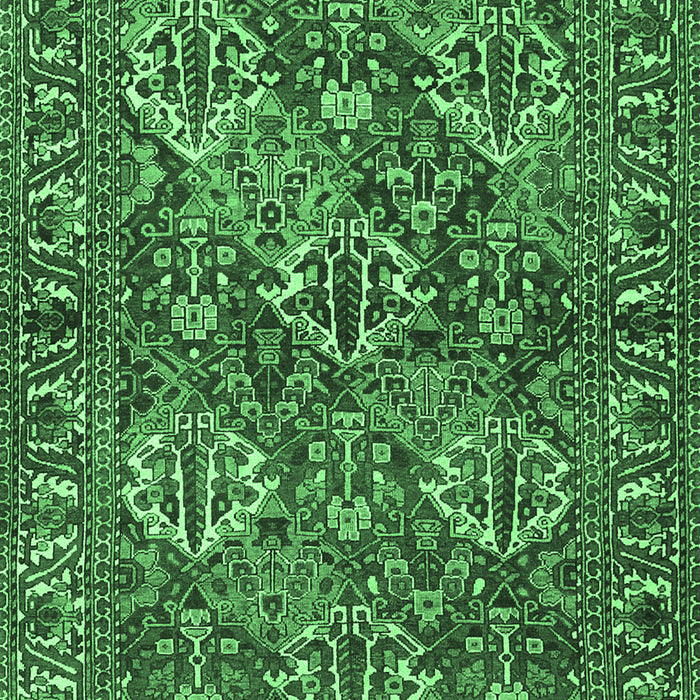 Machine Washable Persian Emerald Green Traditional Area Rugs, wshtr3691emgrn