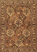 Machine Washable Persian Brown Traditional Rug, wshtr3691brn