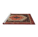 Sideview of Machine Washable Traditional Rust Pink Rug, wshtr3692