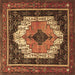 Square Persian Brown Traditional Rug, tr3692brn