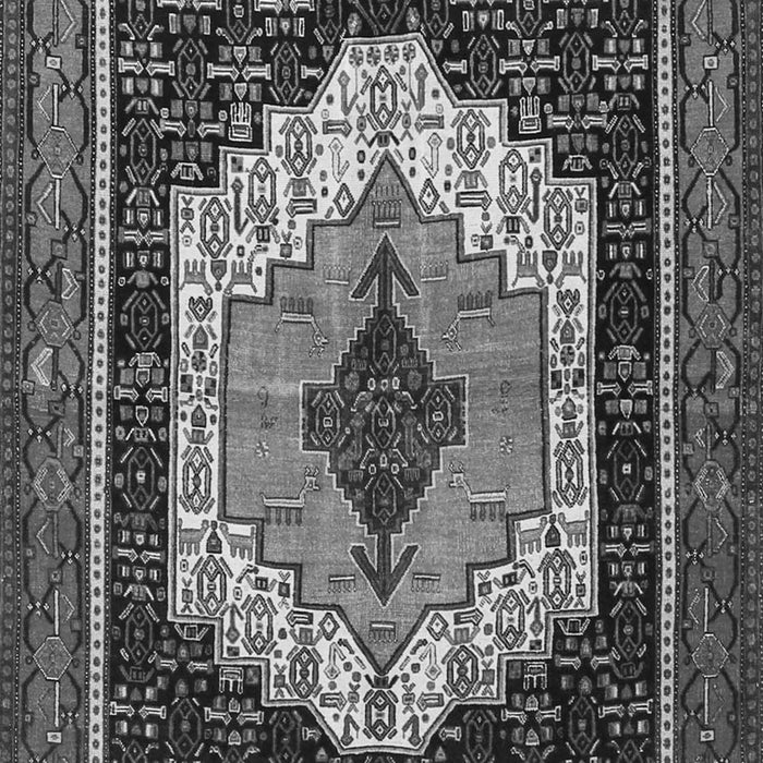 Serging Thickness of Machine Washable Persian Gray Traditional Rug, wshtr3692gry