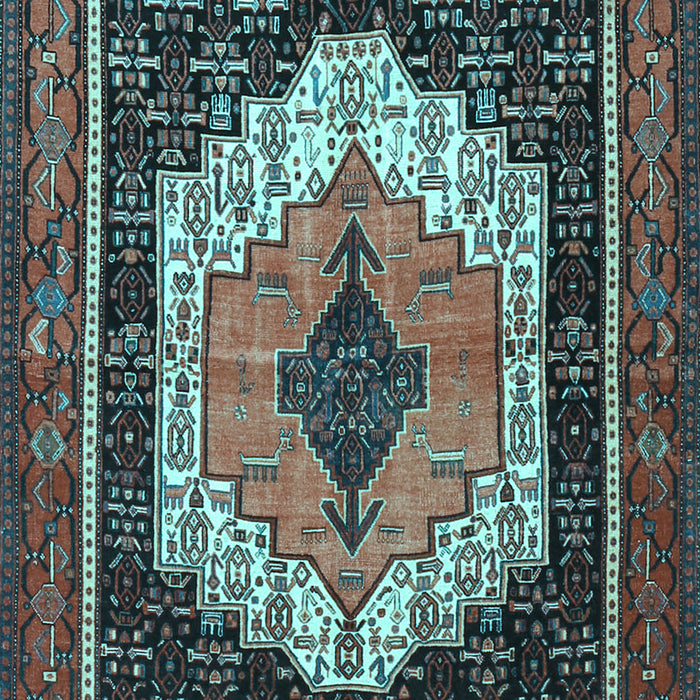 Machine Washable Persian Light Blue Traditional Rug, wshtr3692lblu