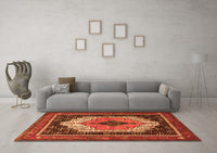 Machine Washable Persian Orange Traditional Rug, wshtr3692org