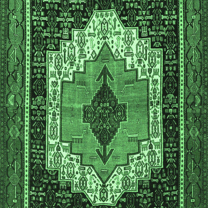 Machine Washable Persian Emerald Green Traditional Area Rugs, wshtr3692emgrn