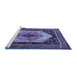 Sideview of Machine Washable Persian Blue Traditional Rug, wshtr3692blu