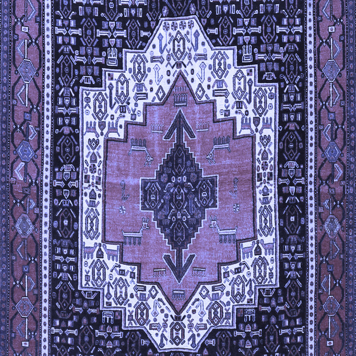Machine Washable Persian Blue Traditional Rug, wshtr3692blu