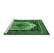 Sideview of Machine Washable Persian Emerald Green Traditional Area Rugs, wshtr3692emgrn