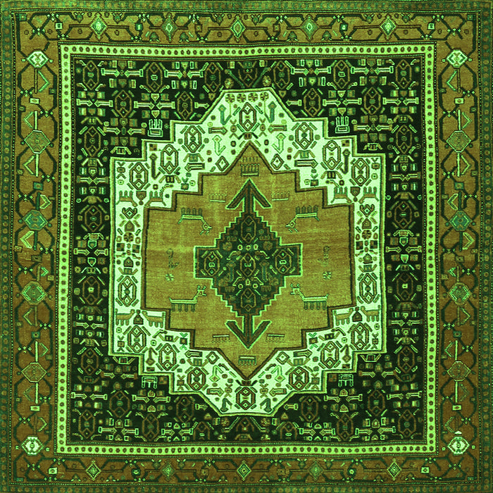 Serging Thickness of Persian Green Traditional Rug, tr3692grn