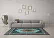 Machine Washable Persian Light Blue Traditional Rug in a Living Room, wshtr3692lblu