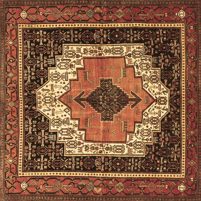 Square Machine Washable Persian Brown Traditional Rug, wshtr3692brn