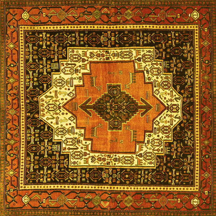 Square Persian Yellow Traditional Rug, tr3692yw