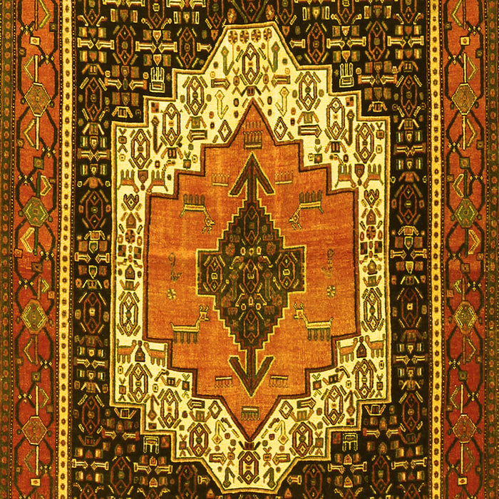 Machine Washable Persian Yellow Traditional Rug, wshtr3692yw