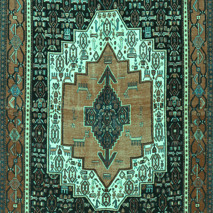 Machine Washable Persian Turquoise Traditional Area Rugs, wshtr3692turq
