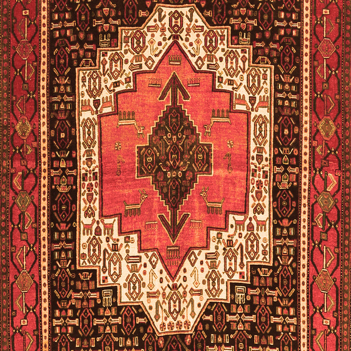 Serging Thickness of Machine Washable Persian Orange Traditional Area Rugs, wshtr3692org