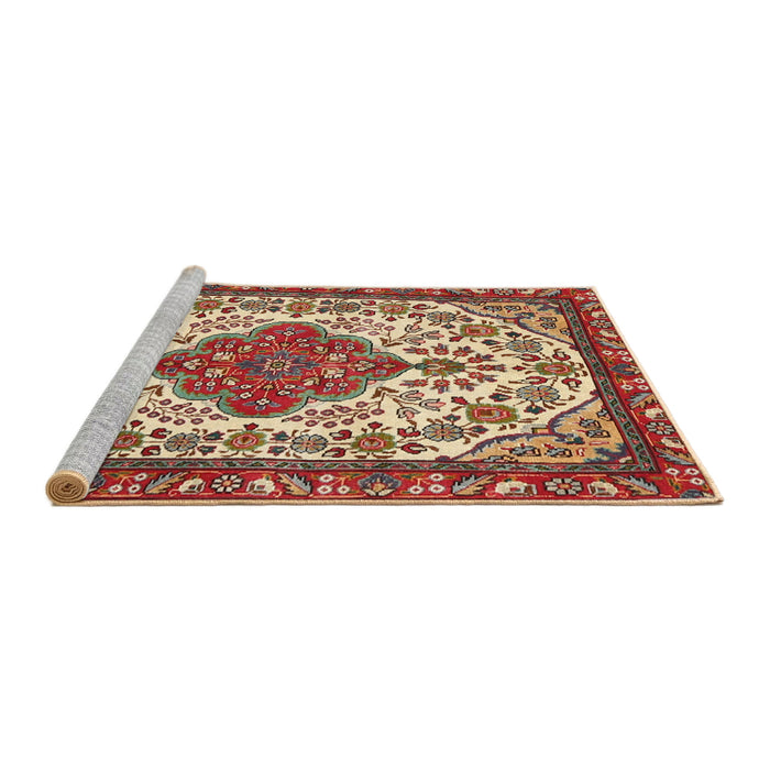 Sideview of Machine Washable Traditional Red Rug, wshtr3693