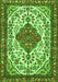 Serging Thickness of Machine Washable Persian Green Traditional Area Rugs, wshtr3693grn