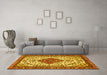 Machine Washable Persian Yellow Traditional Rug in a Living Room, wshtr3693yw