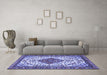 Machine Washable Persian Blue Traditional Rug in a Living Room, wshtr3693blu