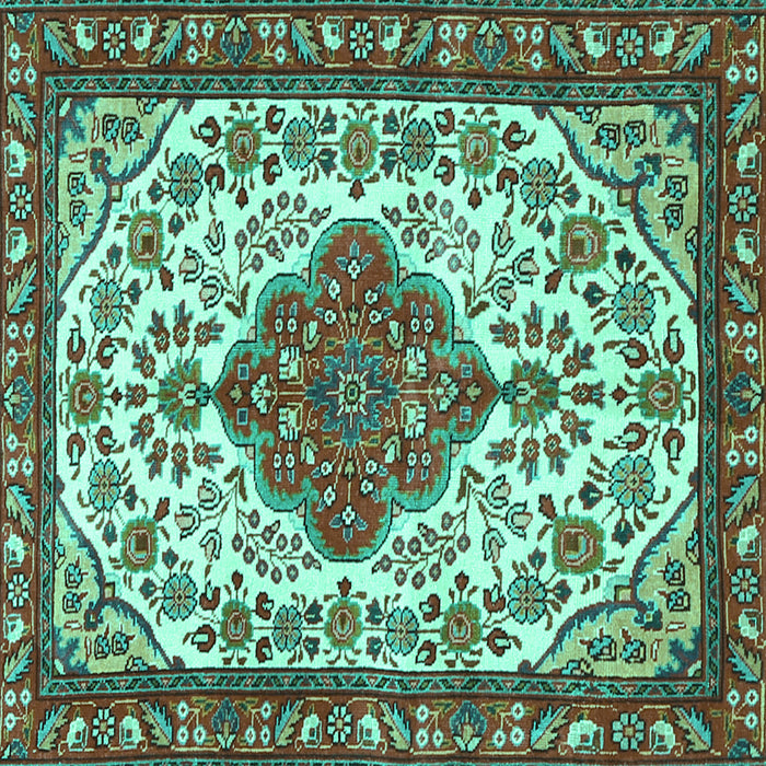 Square Persian Turquoise Traditional Rug, tr3693turq