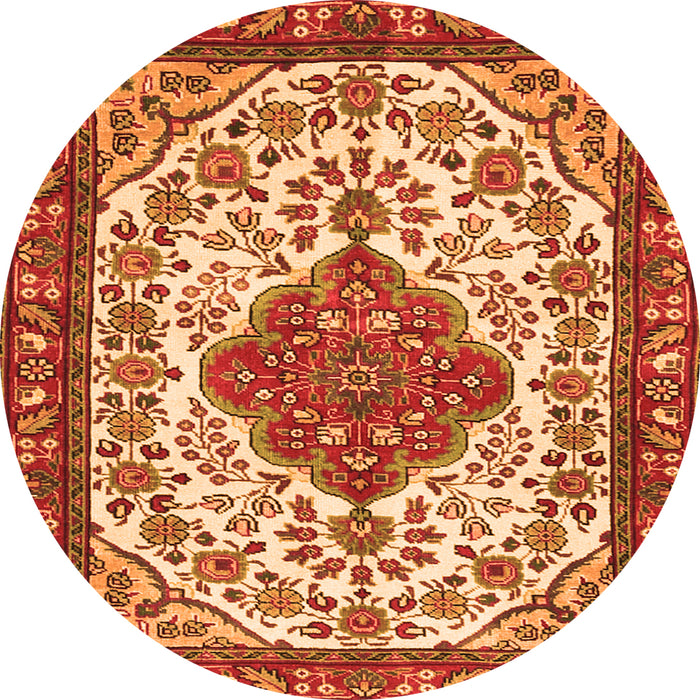 Machine Washable Persian Orange Traditional Area Rugs, wshtr3693org