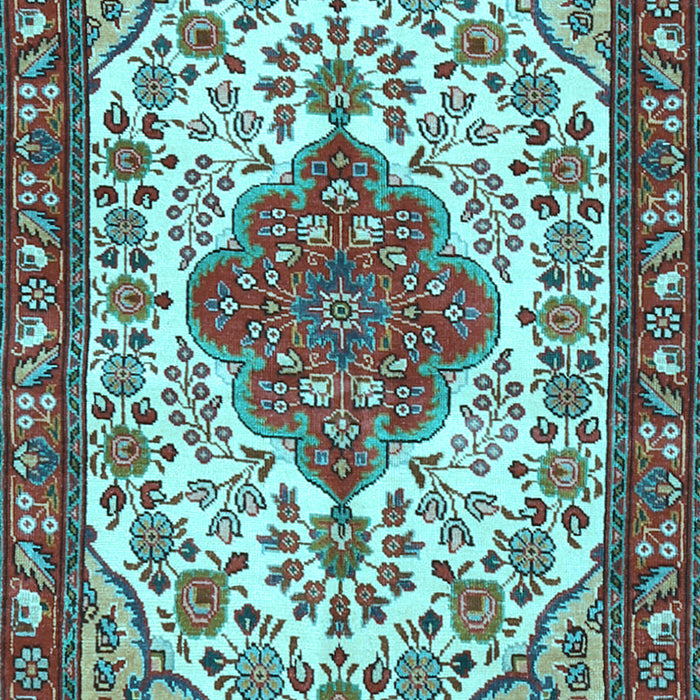 Machine Washable Persian Light Blue Traditional Rug, wshtr3693lblu