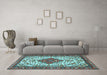 Machine Washable Persian Light Blue Traditional Rug in a Living Room, wshtr3693lblu