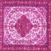 Square Machine Washable Persian Pink Traditional Rug, wshtr3693pnk