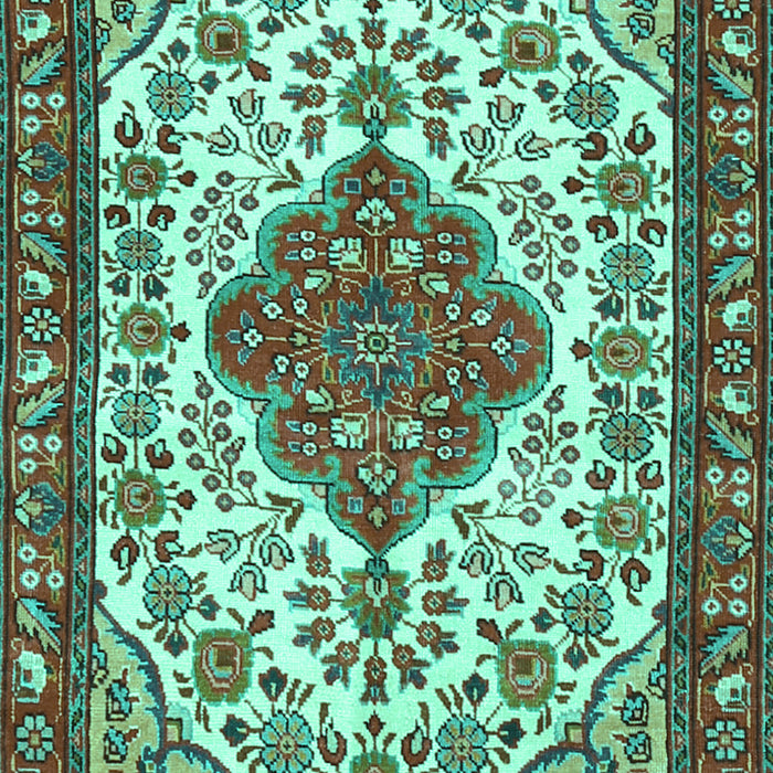 Machine Washable Persian Turquoise Traditional Area Rugs, wshtr3693turq