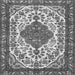 Round Machine Washable Persian Gray Traditional Rug, wshtr3693gry