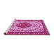 Sideview of Machine Washable Persian Pink Traditional Rug, wshtr3693pnk