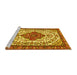 Sideview of Machine Washable Persian Yellow Traditional Rug, wshtr3693yw